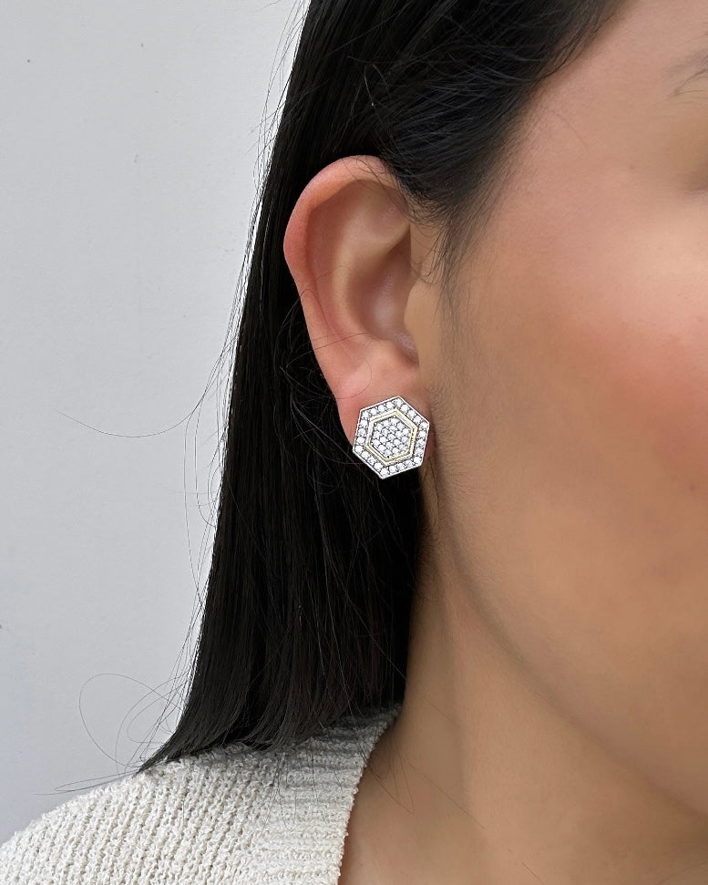 Hexagon Sparkly Earrings