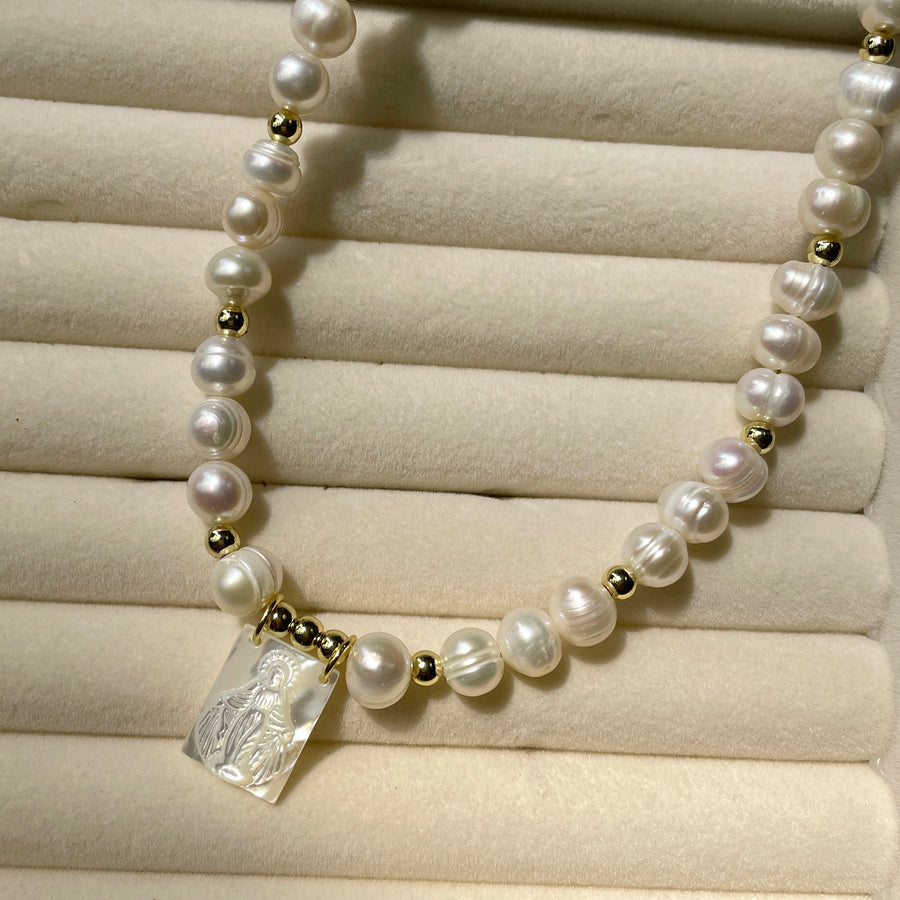 Pearly Scapular Necklace