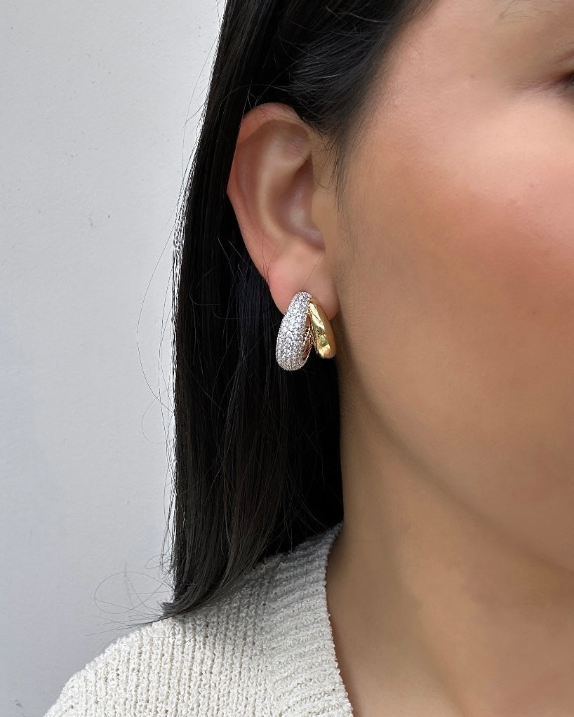 Glitz Double Pave Hoops