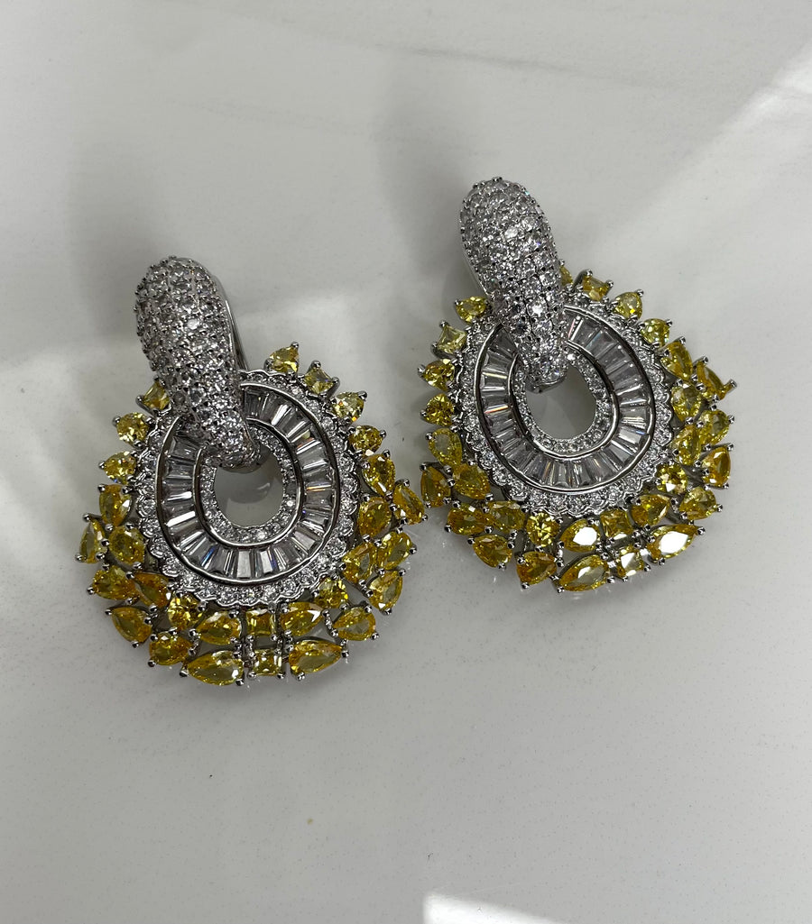 Yellow Crystal Earrings