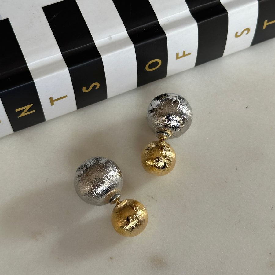 Two Toned Sphere Earrings