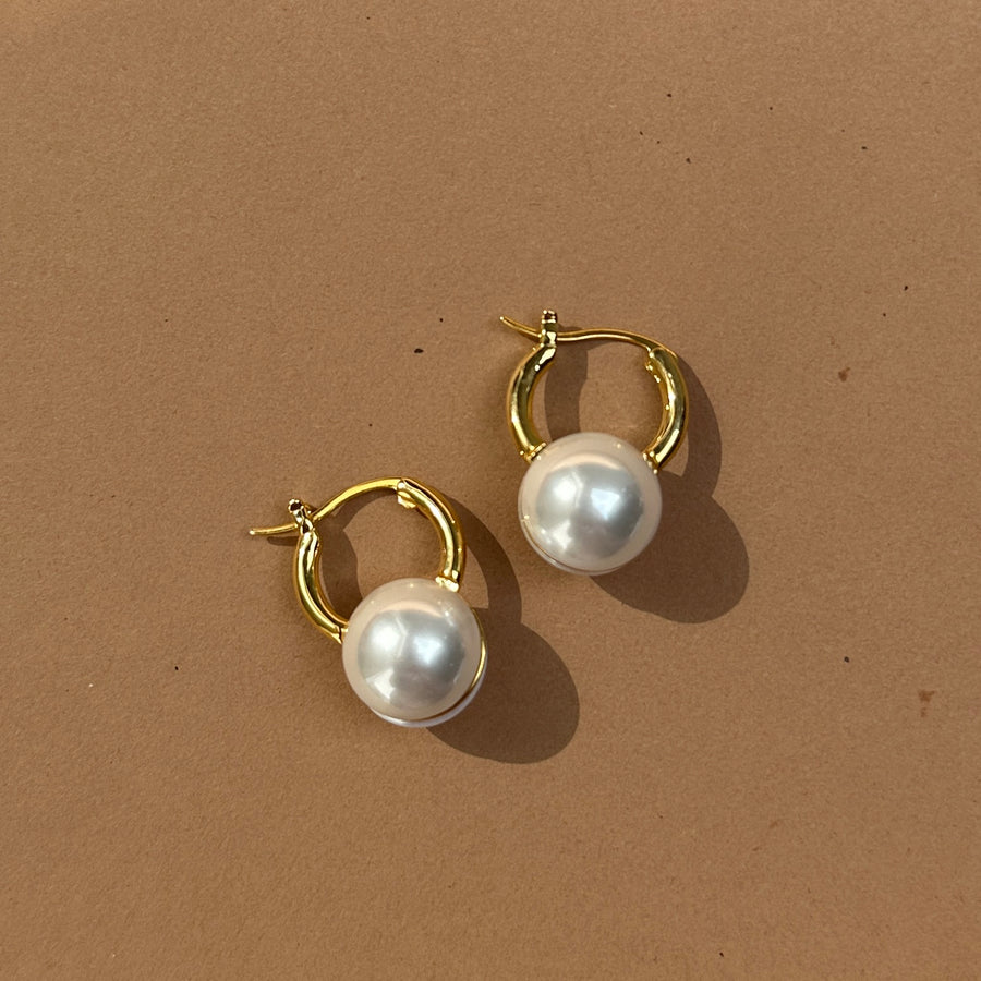 Classic Pearl Hoops