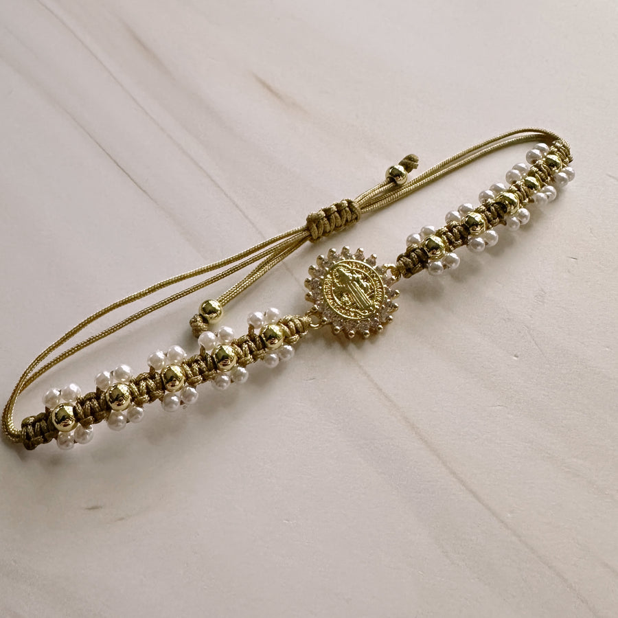 San Benito Pearly Woven Bracelet