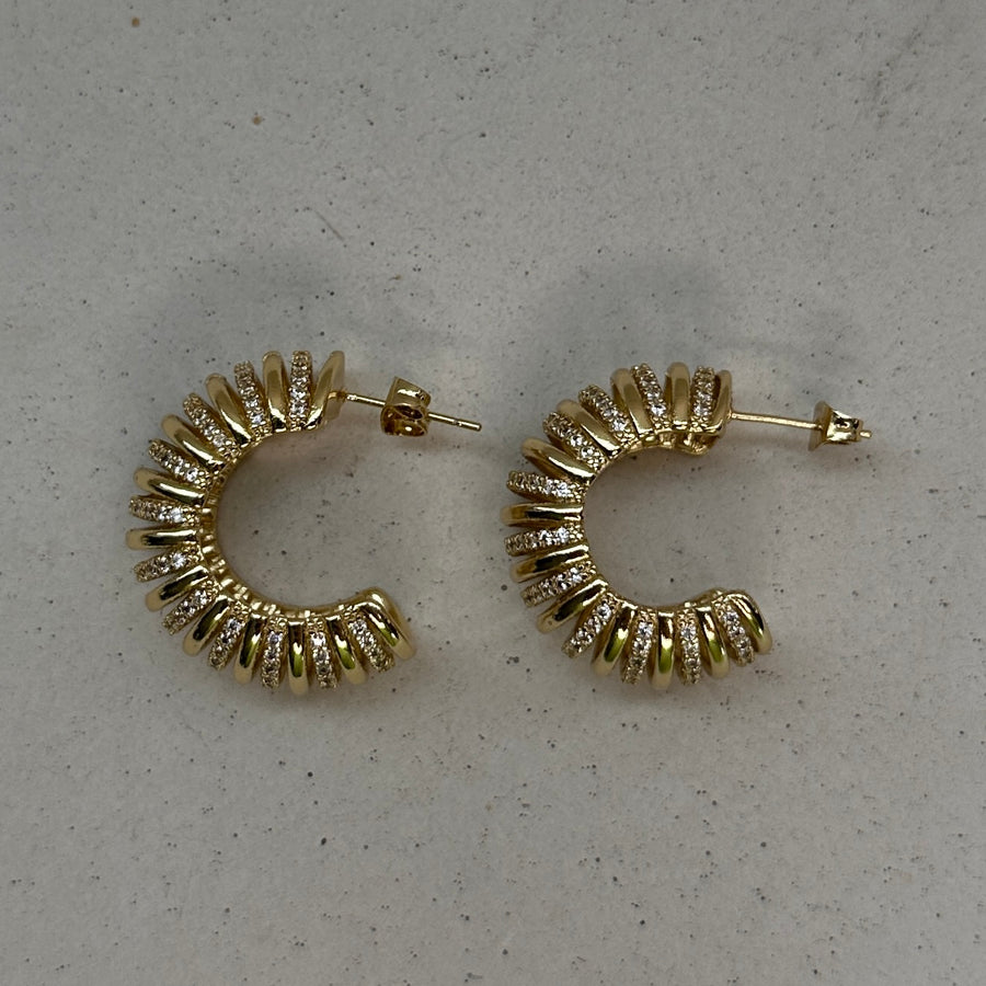 Coil Pave C Hoops