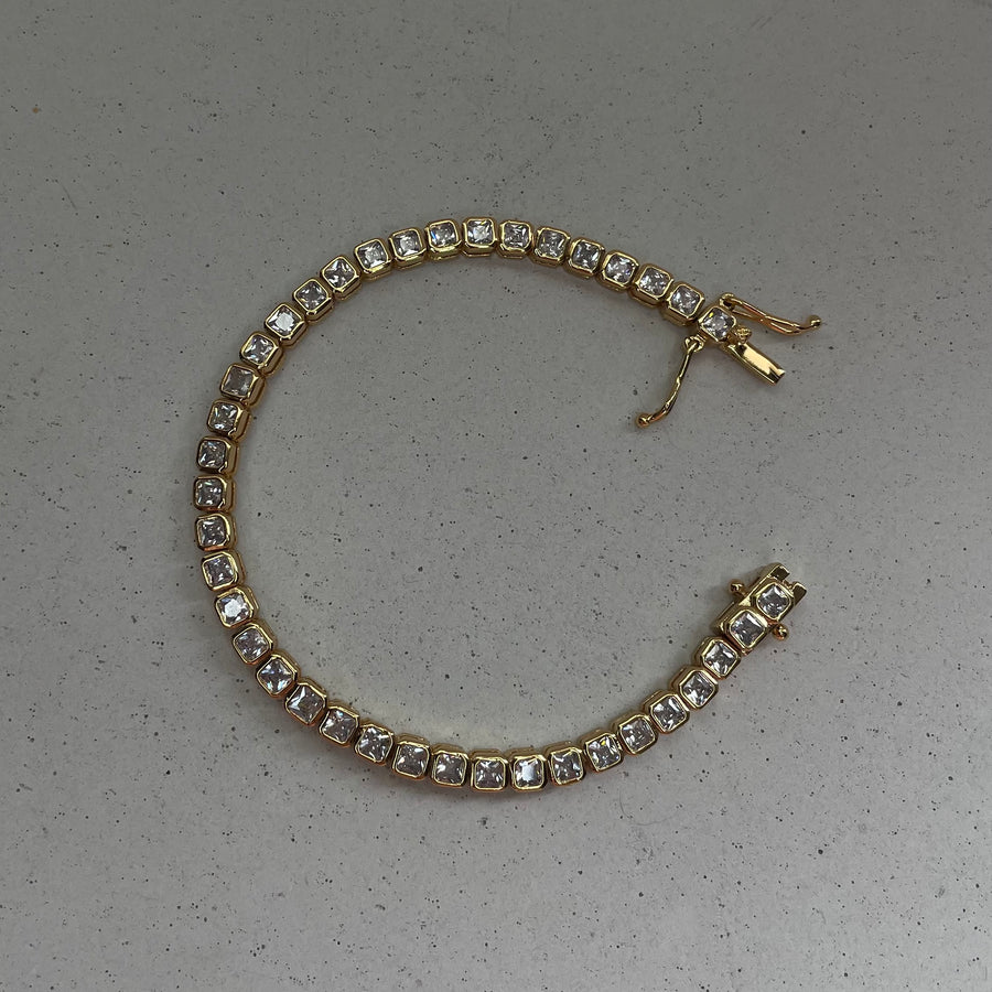 Gold Bezel Tennis Bracelet