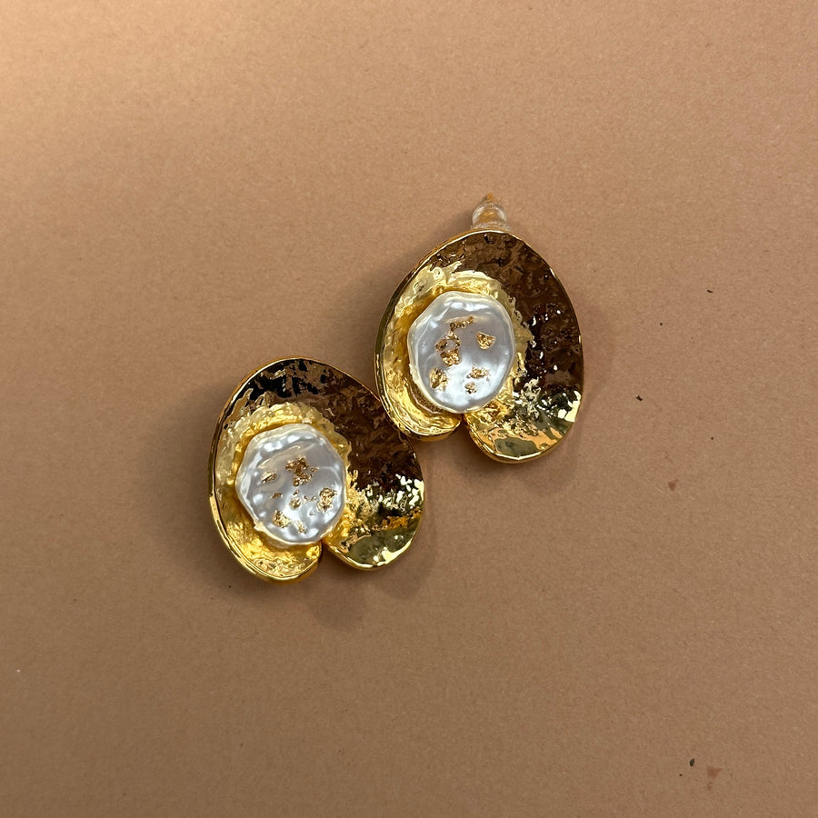 Abstract golden earrings