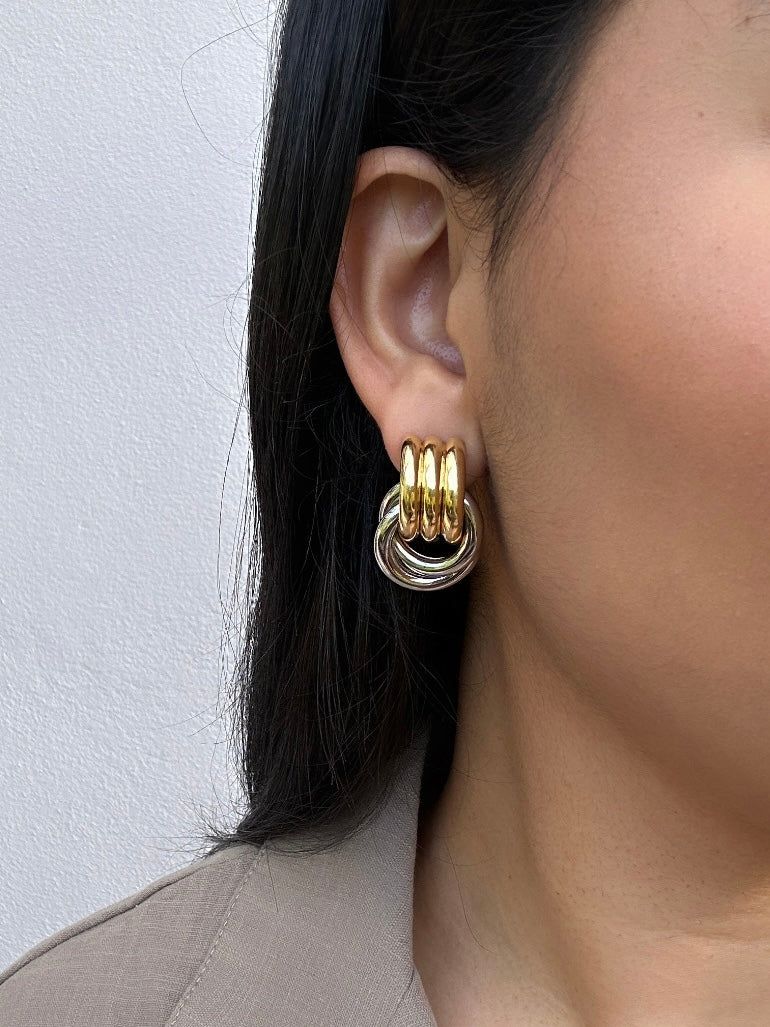 Two toned Knot Earrings