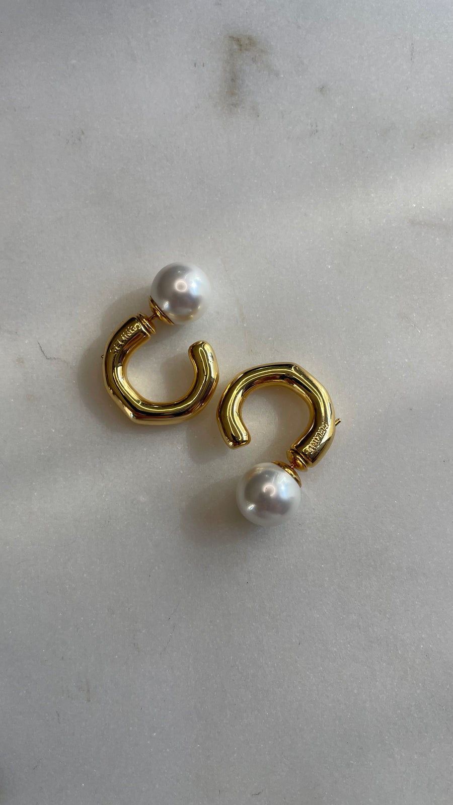 Celine pearl c hoops