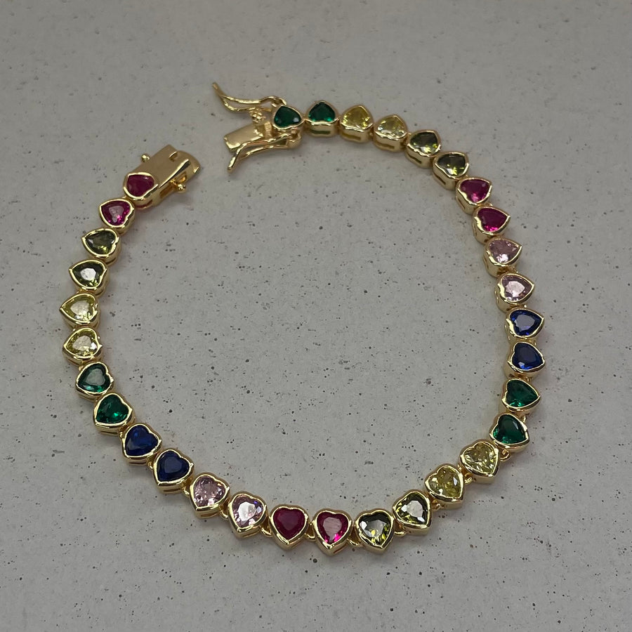 Rainbow Heart Bracelet