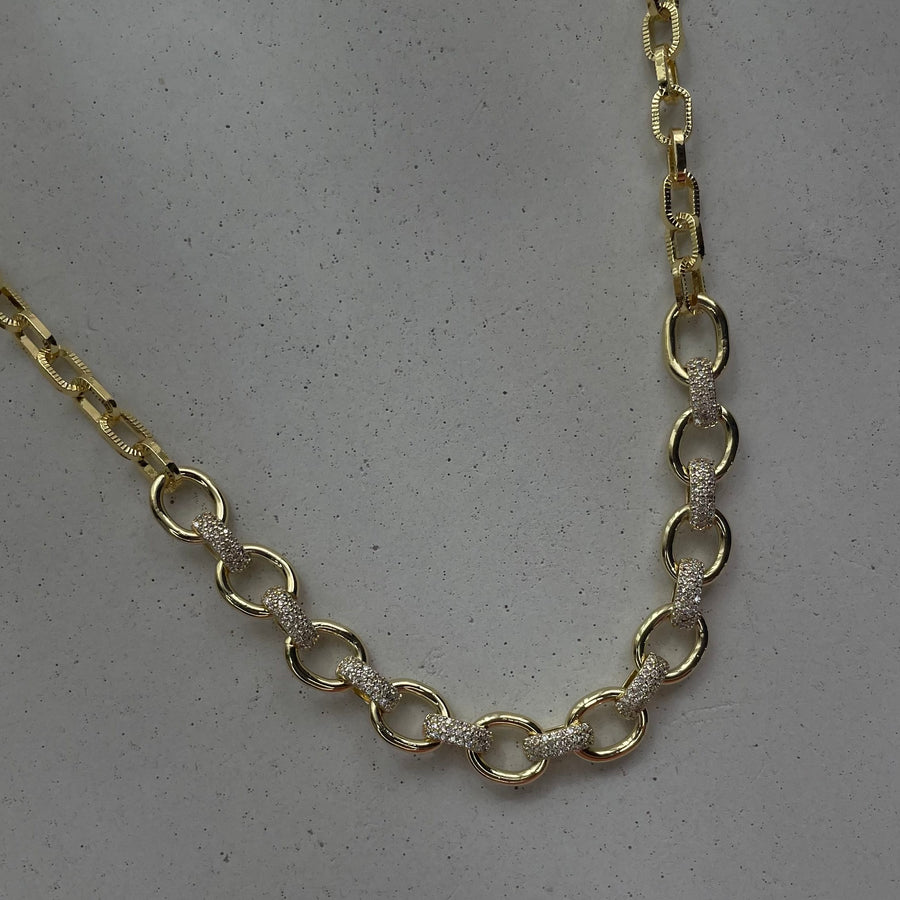 Links Pave Necklace