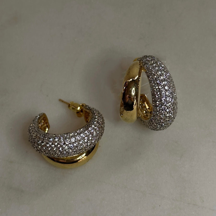 Glitz Double Pave Hoops